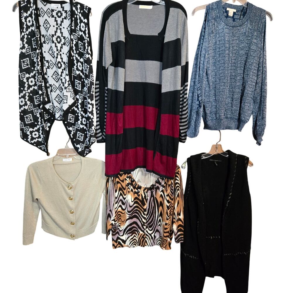 Women's Medium M 8 10 Sweaters Cardigans Pullovers Vests Wholesale Bulk Lot of 6